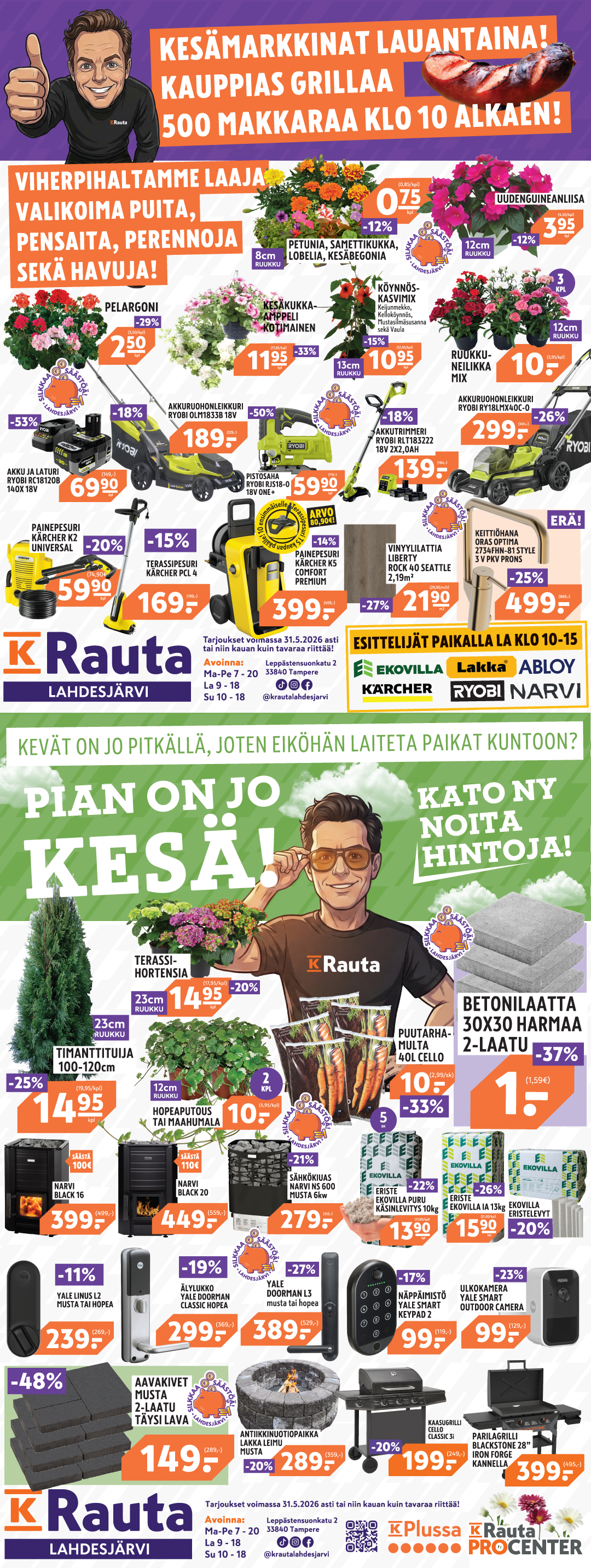 TAMPEREEN KOVIMMAT KESÄMARKKINAT K-RAUTA LAHDESJÄRVELLÄ