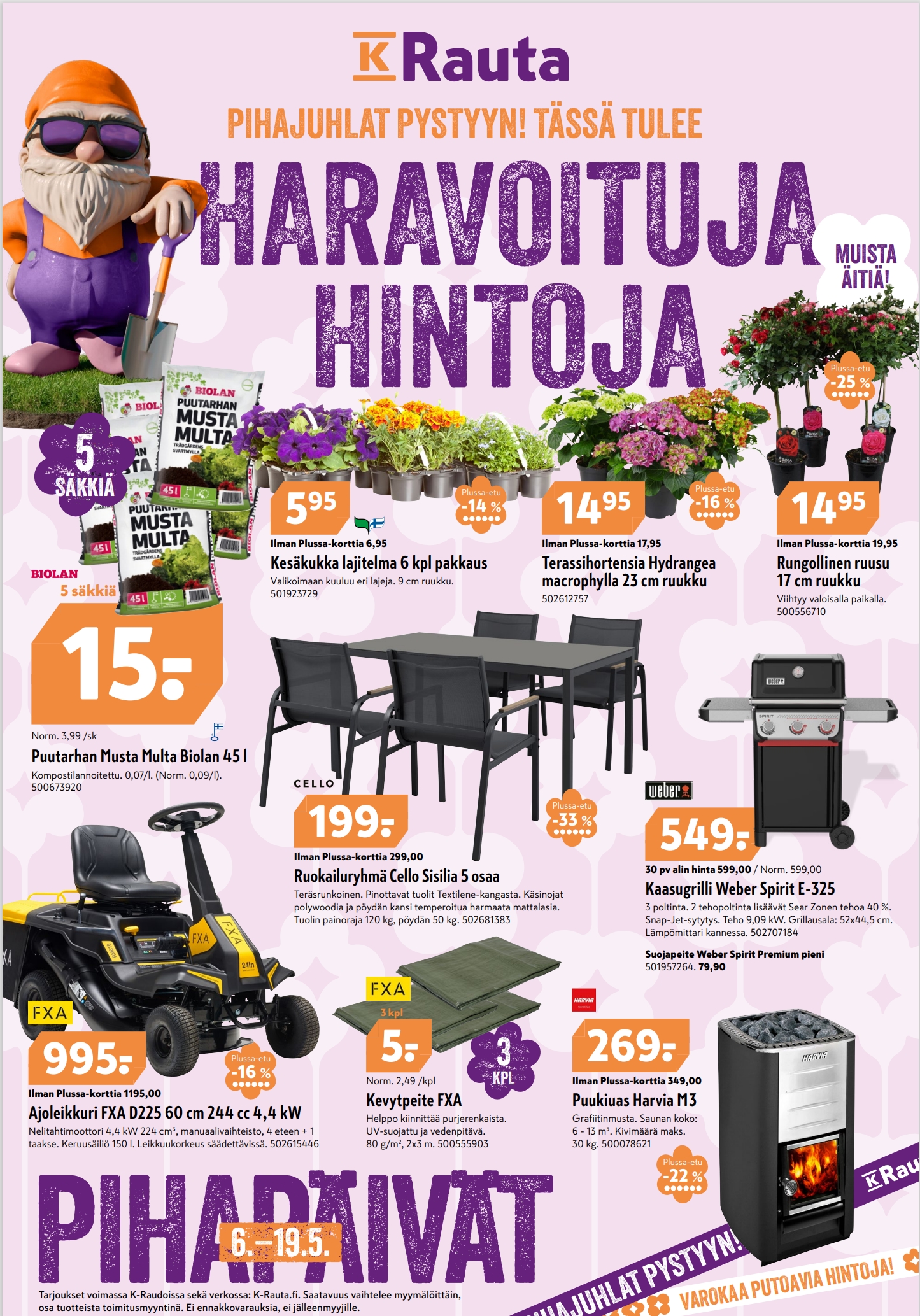 Pihapäivät 19.5.2026. saakka