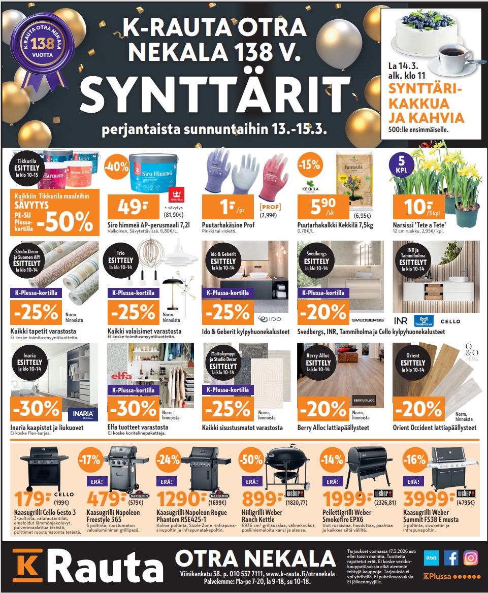 OTRA 138V SYNTTÄRIT